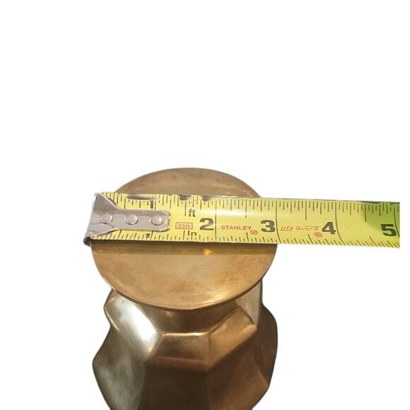 VTG Antique Phelps Dodge Trinket Dish Container w/ Lid Brass Weighted Storage - Picture 8 of 8